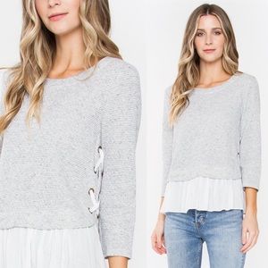 SugarLips Marguerite Lace Up Side Sweater